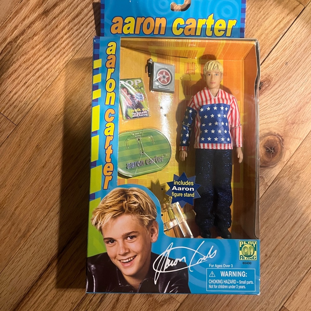 Aaron Carter mini collectible doll in USA outfit